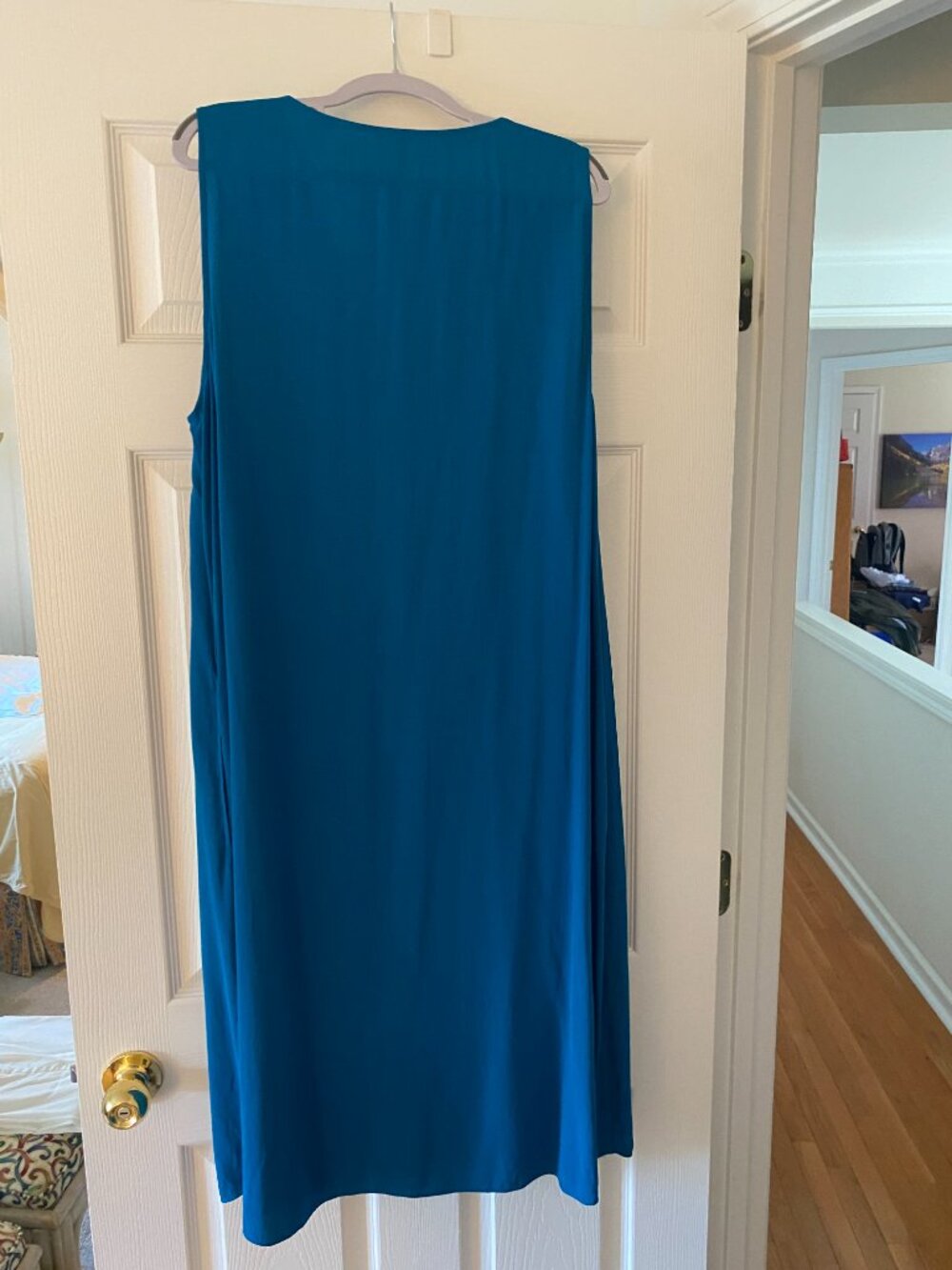 Eileen Fisher Turquoise Silk Dress - Picture 5 of 5